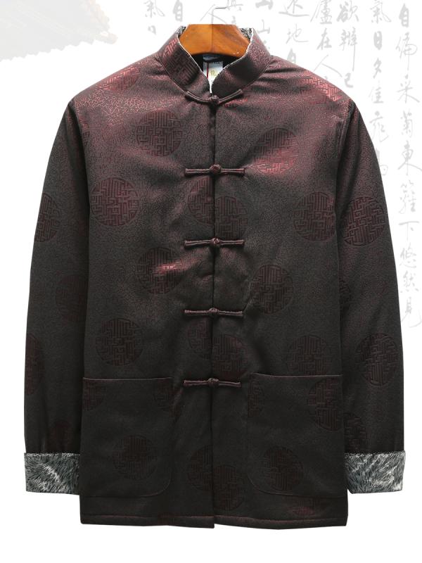 ジャケット メンズ 冬 カジュアル 紳士服 唐 スーツ 綿 パッド入り 中国 ボタン ダウン チュニック スーツ お父さん パッド入り 中華風 キルティング