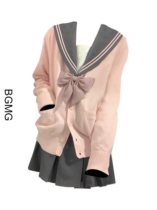 スカート レディース 春 夏 長袖 カレッジ 風 JK 制服 スーツ セーラー 服 スリム