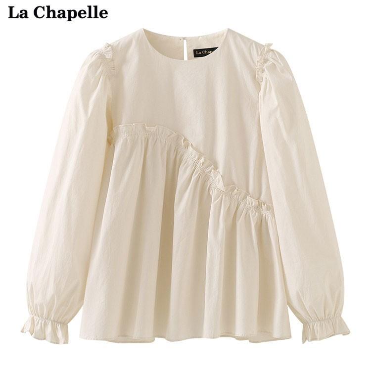 シャツ レディース 秋 ファッション ラウンドネック パフスリーブ ファン キー＆ シック トップス(4)