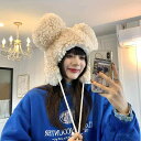 レディース 冬 帽子 ハット 防寒 暖かい クマ 耳保護 ロシア 子羊 ベルベット 耳 かわいい 大きい