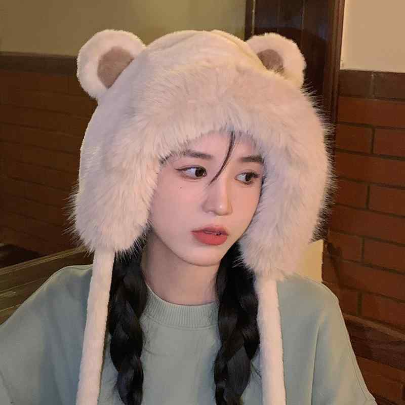 レディース 冬 帽子 韓国 かわいい クマ ロシア 耳保護 暖かい 防寒 厚手 サイクリ...