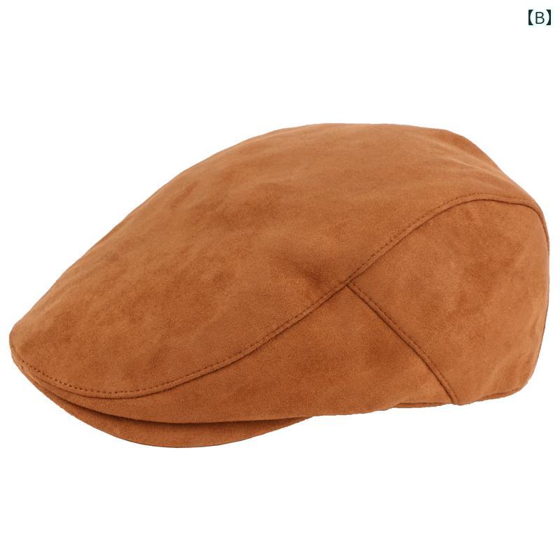 レディース 秋 冬 ハンチング帽 おしゃれ ソリッドカラー ベレー 帽 スエード 暖かい 個性 帽子 カップル アウトドア レジャー ファッション ひさし 帽子 3