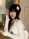 レディース ニット 帽 帽子 韓国 レトロ クール パイル ポートレート 暖かい 包頭 クール ハット