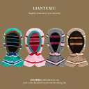 レディース 秋 冬 ニット ウール バラクラバ 韓国 プルオーバー 暖かい 帽子 ピンク 帽子 スカーフ オール イン ワン