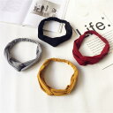 アクセサリー レディース 秋 冬 ニット 帽 帽子 韓国 ストライプ クロス スポーツ ヘッド バンド 韓国 結び目 ゴム バンド ヘッド バンド ヘッド バン...