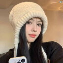 帽子 韓国 秋冬 耳保護 暖かい ニット ハット レディース ファッション 防寒 ティーンエイジャー カジュアル