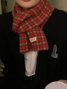 レディース 冬 ニット チェック柄 スカーフ 韓国 イン ショートラベル 厚く 暖かい 学生 スカーフ