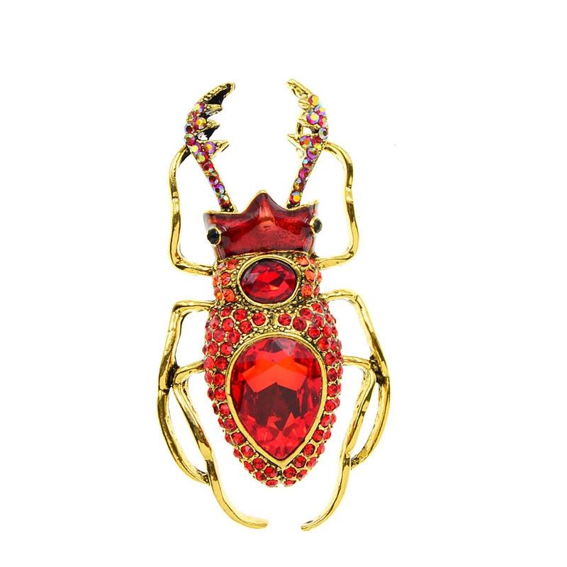 ジャケット レディース ブローチ 大人 かわいい 襟ピン 胸飾り アメリカ パンク 4 色 展開 カブトムシ ハイエンド ギフト スーツ