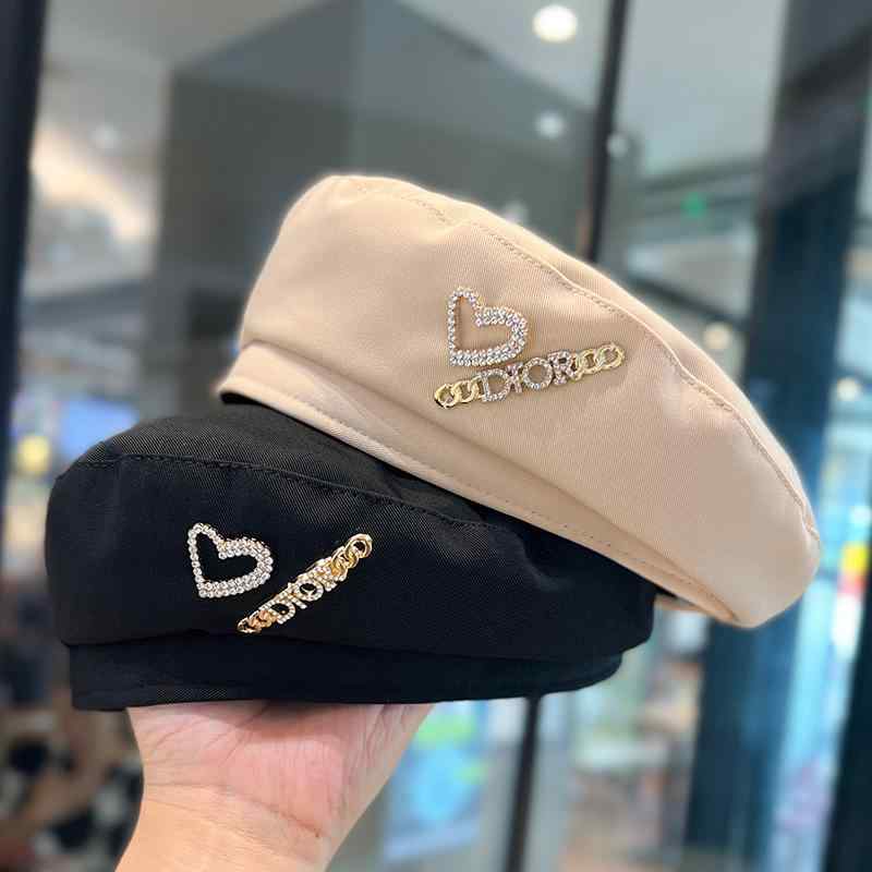 レディース 秋 春 ベレー 帽 韓国 ラストーン ラブ レター ファッション レトロ 画家帽子 つぼみ 帽子