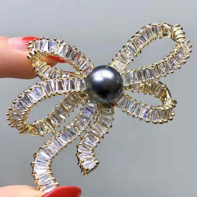 ジャケット レディース DIY ※パールし 空ホルダー 半完成品 韓国 パール ブローチ ハイエンド ピン リボン コサージュ ハイエンド