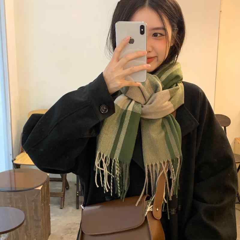 レディース 冬 マフラー かわいい ストール 暖かい 正方形 ロング スカーフ カップル ショール 学生 タ..