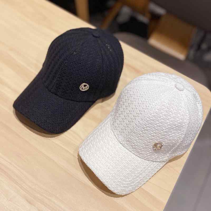 レディース 秋 冬 カジュアル ニット ベースボール キャップ 帽子 韓国 M ラベル レター 野球帽 ファッ..