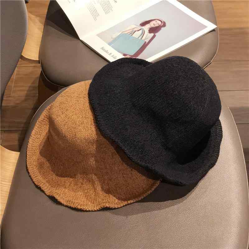 レディース 秋 冬 ニット 帽子 韓国 ガール レトロ フィッシャーマン ハット 韓国 シック バケット ハ..