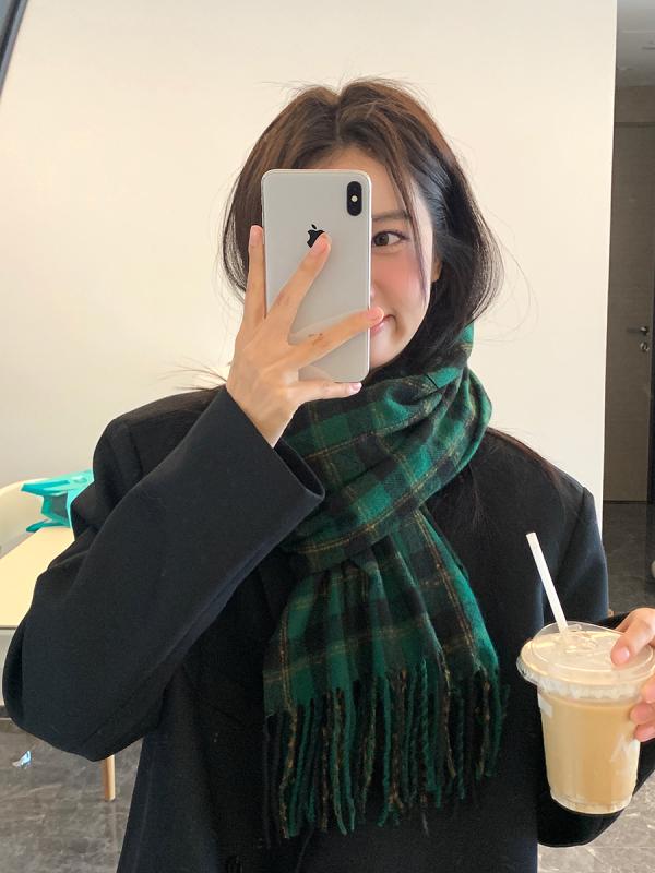 レディース 冬 マフラー かわいい ストール チェック柄 スカーフ カップル 暖かい ショール ハイエンド..