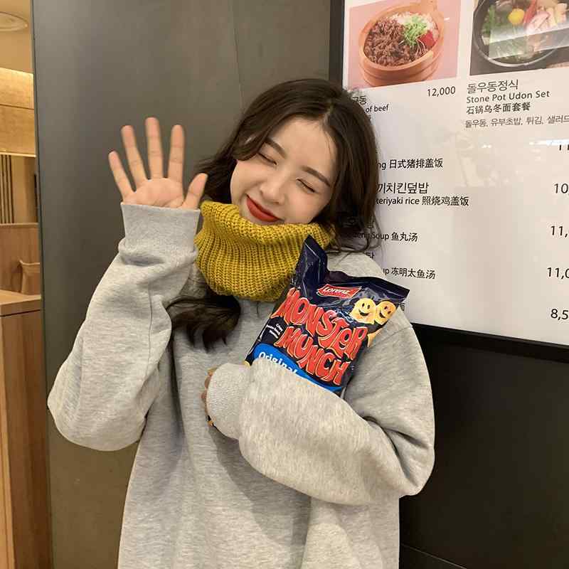 レディース ニット ウール マフラー かわいい ストール 韓国 ソリッドカラー スカーフ 暖かい ネック ..