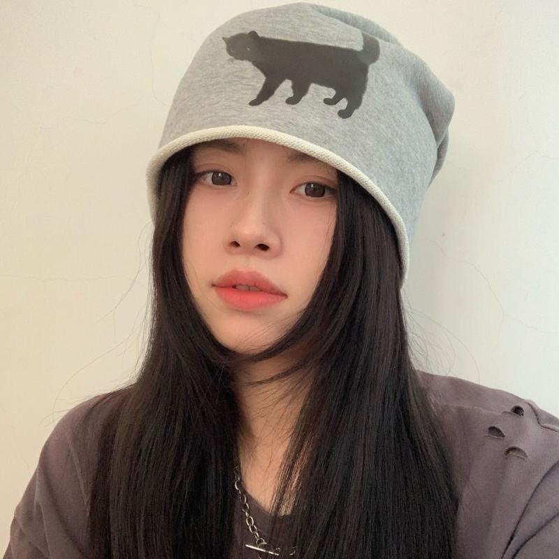 レディース 秋 春 ニット 帽 見え 小さい パイル 帽子 ネット 防寒 帽子 ストリート 包頭 帽子 帽