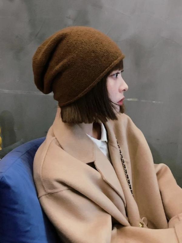 レディース 秋 冬 ニット ウール 帽子 コーヒー 色 パイル 大きい 頭囲 防寒 男性用 キャップ