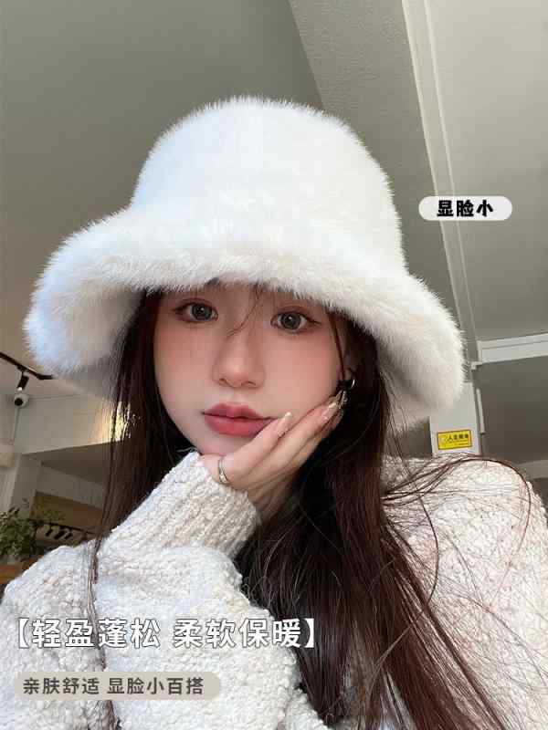 レディース 秋 冬 帽子 両面 ハイエンド イミテーション キツネ ぬいぐるみ 顔 見え 小さい フィッシャ..