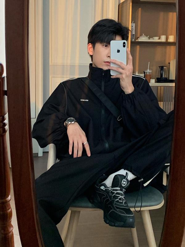 冬 カジュアル 男子用 スポーツ スーツ ゆったりした スタンドカラー マッチング 紳士服 完全 セット