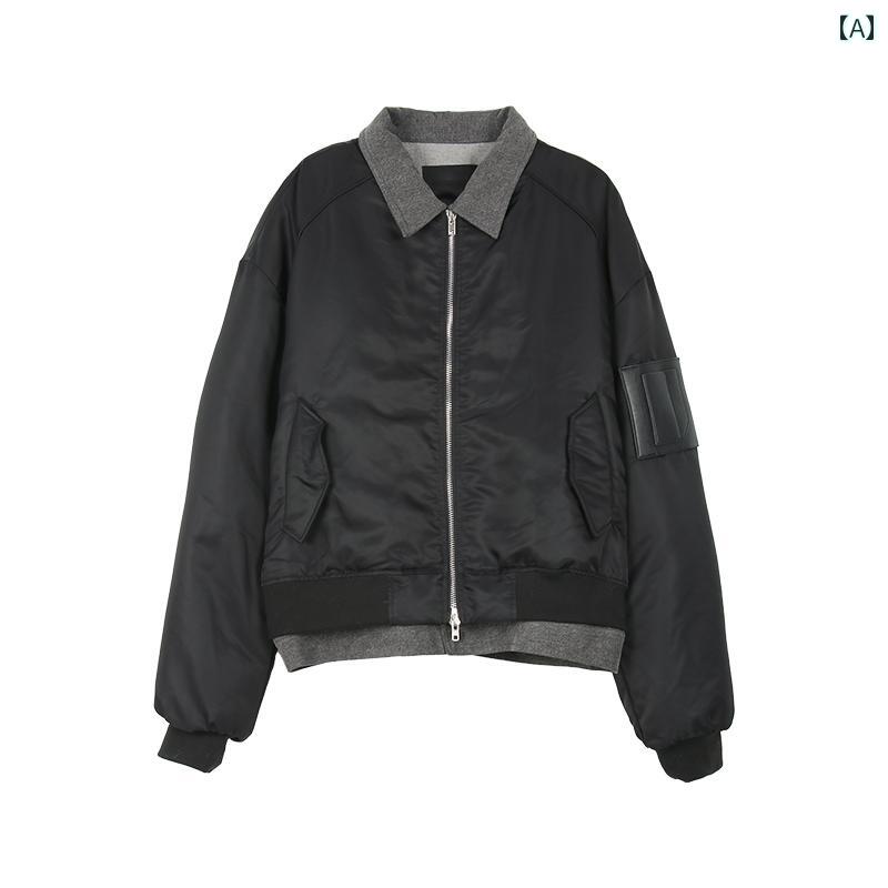 ジャケット メンズ コットン 冬 レザー かっこいい アウター ステッチ 厚手 pu フライング 野球