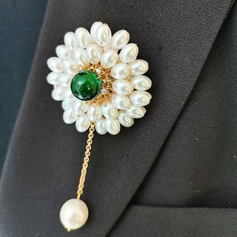 ドレス ブローチ おしゃれ スーツ ピン 卒業式 入学式 フラワー 咲く 富 コサージュ 女性 パール スーツ ピン