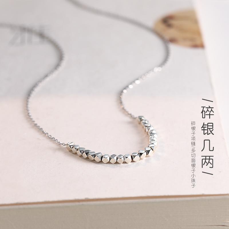 レディース 冬 ネックレス ブロークン シルバー カップル 小さい スクエア シルバーネックレス 925 スターリングシルバー セーター チェーン ライト 高級 鎖骨 チェーン