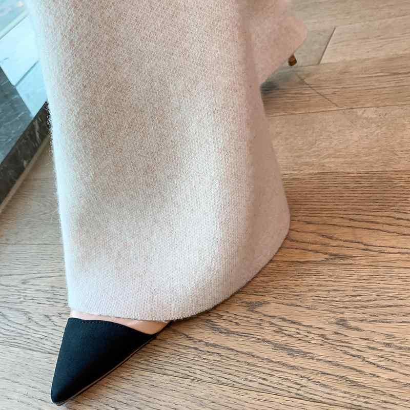 レディース 秋 カジュアル ウール ボトムス シンプル 落ちる ワイド レッグ スリム フロア レングス ハイウエスト ストレート