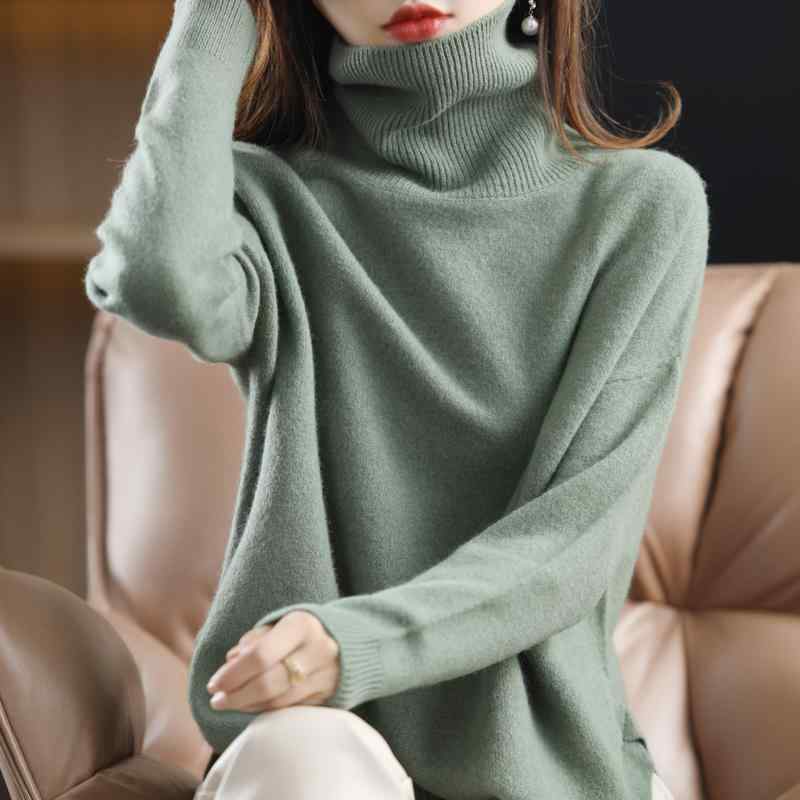 レディース 秋 ニット ウール トップス ハイネック セーター プルオーバー セーター オフショルダー ベ..