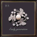 コート レディース ブローチ おしゃれ 入学式 初代 三 蝶 ブローチ アメリカ コサージュ パール ブローチ