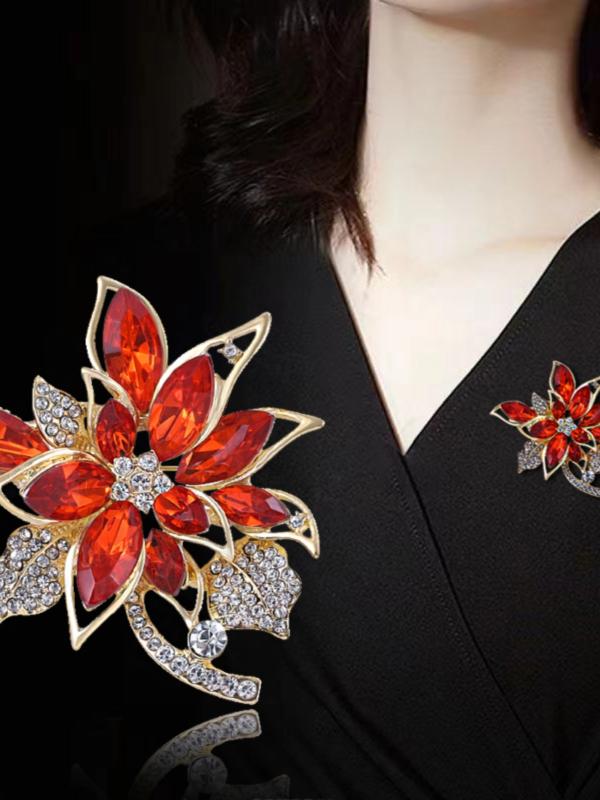 コート レディース ブローチ おしゃれ 大人かわいい 個性 女性用 クリスタル コサージュ ブローチ シンプル 汎用性 固定 スーツ ピン