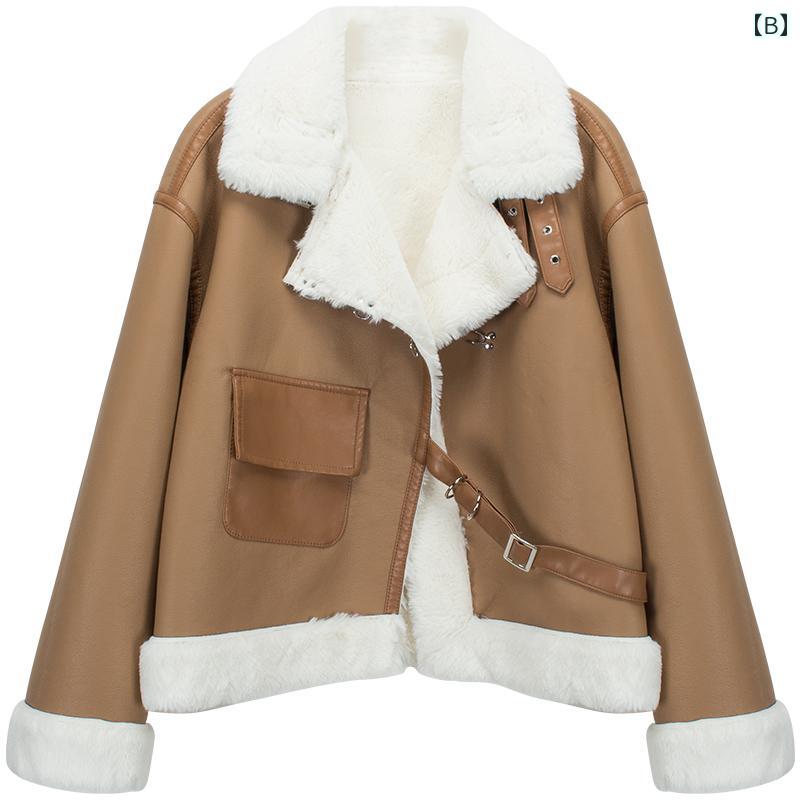 セキュアデポのジャケット 秋 冬 アウター かっこいい 黒 ショート オートバイ レザー 女性 斜め ファッション 毛皮 統合｜アングル3