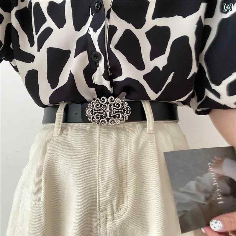コート メンズ 夏 レザー ベルト スーツ 革 ベルト 女性 装飾 レトロ ファッション...