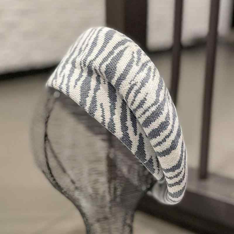 秋 冬 メロンハット ドーム帽 韓国 ゼブラ 柄 ベレー 帽 女性用 万能 カボチャ 帽子 画家 ベレー 帽