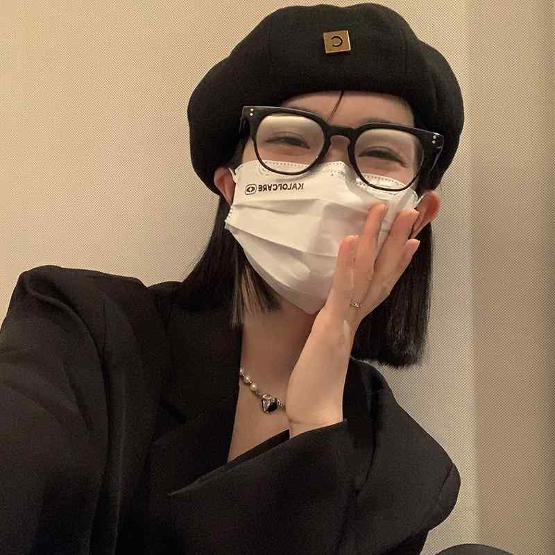 レディース 秋 冬 ウール ベレー 帽 黒 文字 バド ペター ハット 和風 大きい 頭囲 顔 出し小 帽子