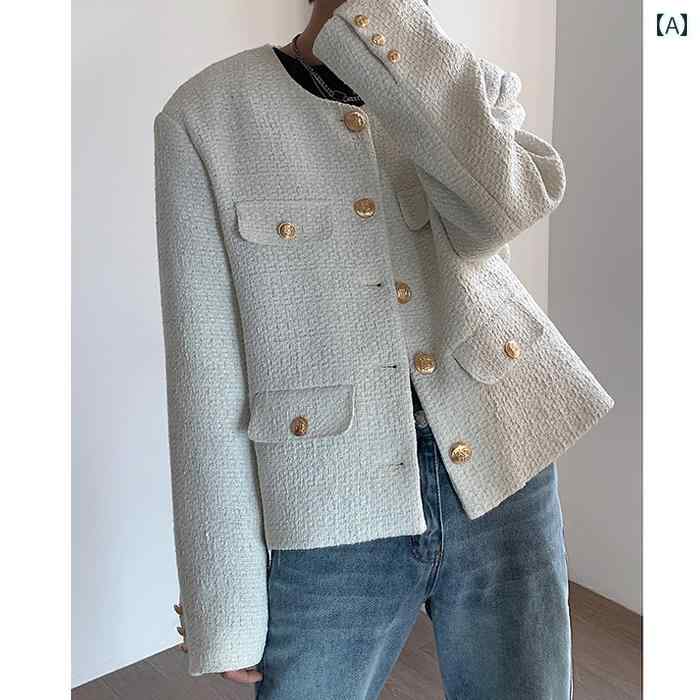 ジャケット メンズ 春 トップス ハイエンド レトロ スーツ 韓国 ショート シック ラウンドネック