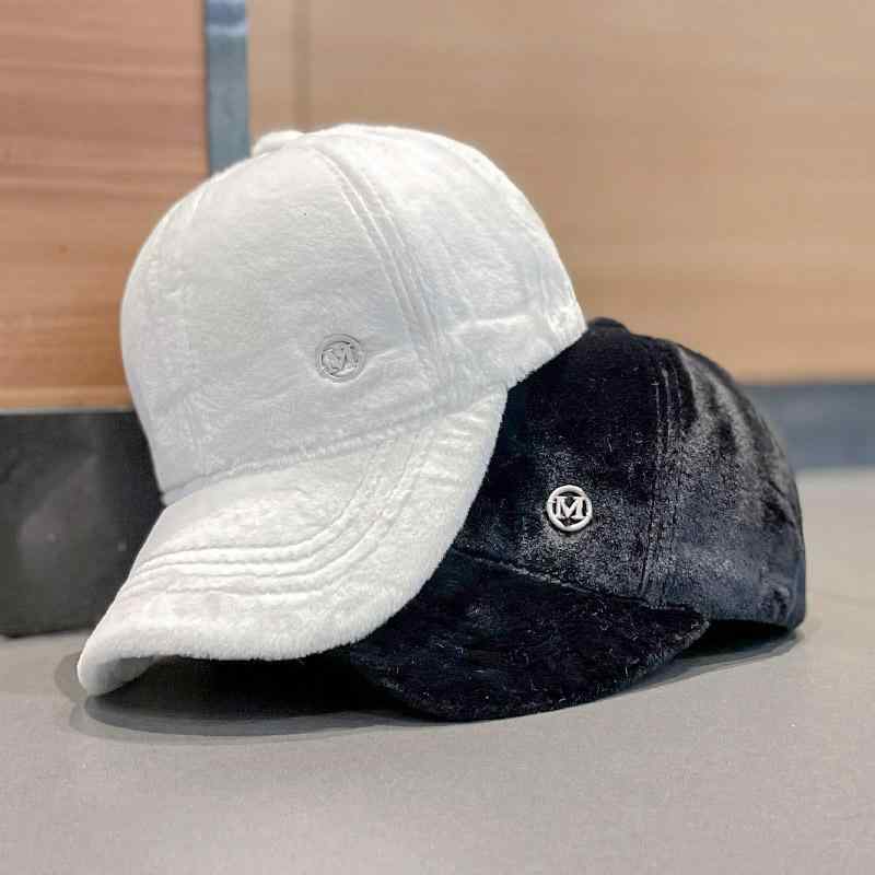 秋 冬 カジュアル 帽子 防寒 あったかい 女性 M 文字 ぬいぐるみ ピーク キャップ 韓国 ファッション 暖かい サンシェード 野球帽