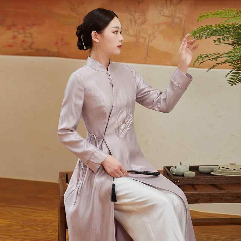 ドレス レディース 秋 チャイナ服 アオザイ 韓服 女性新 漢 唐装 刺繍 中華風 デイリー トップス 婦人服