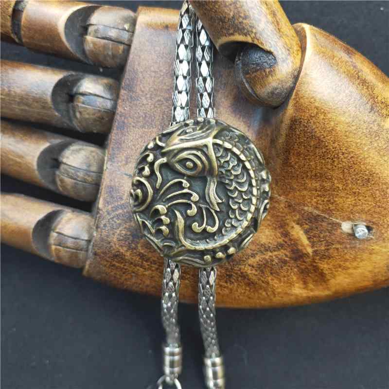 シャツ メンズ カジュアル ボロタイ ループタイ ネクタイ BOLOTIE ライオン 覚醒 レトロ 中華風 合金 ボロ ネクタイ T セーター ネクタイ