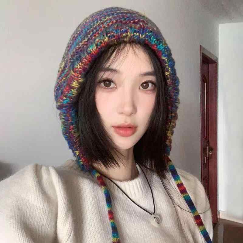 秋 冬 ニット 帽子 防寒 かわいい 暖かい ストラップ レボー 帽子 女性 新 耳保護 フード ロシア 帽子