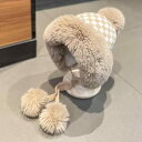 秋 冬 ウール 帽子 防寒 あったかい 韓国 市松模様 ベルベット ロシア 女性用 暖かい 和風 かわいい 肥厚