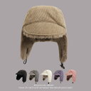 冬 パイロット帽 防寒 女性用 韓国 両面 コーデュロイ ロシア 帽子 防寒 ぬいぐるみ 耳保護 帽子 男性用 暖かい スキー フラグ ハット