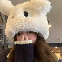 秋 冬 ウール 帽子 防寒 あったかい 大きい 目 可愛くて おろ 子犬 女性用 白い 小さい 暖かい