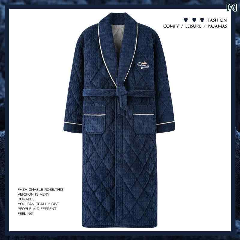 メンズ 秋 冬 パジャマ ルームウェア 厚み 裏起毛 エクストラ ロング コーラル フ...