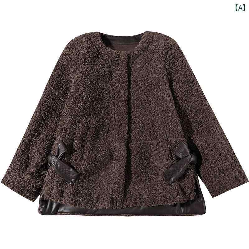 レディース ジャケット ウール混紡 冬 ショート丈コート アウター ラウンドネック 長袖 保温 おしゃれ 大人かわいい モダン フェミニン カジュアル シンプル ランチ 旅行 温泉 観光 散歩