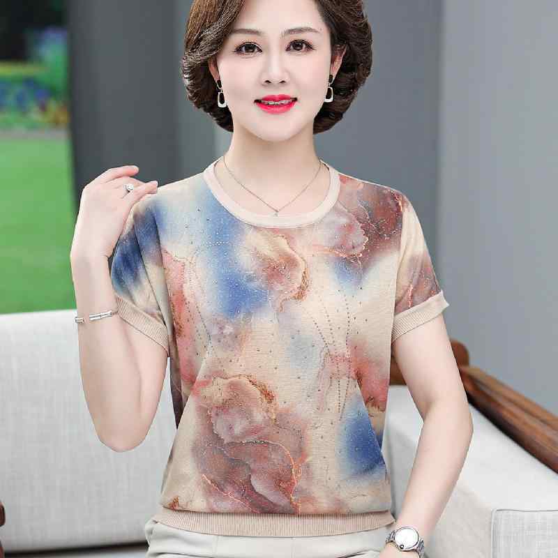 シャツ ニット セーター トップス レディース おしゃれ ファッション レディース 半袖 Tシャツ カラフル ゆったり 大きめサイズ エレガント 洗濯可 柔らかい secure-depo-10496663 セキュアデポ パッケージ画像