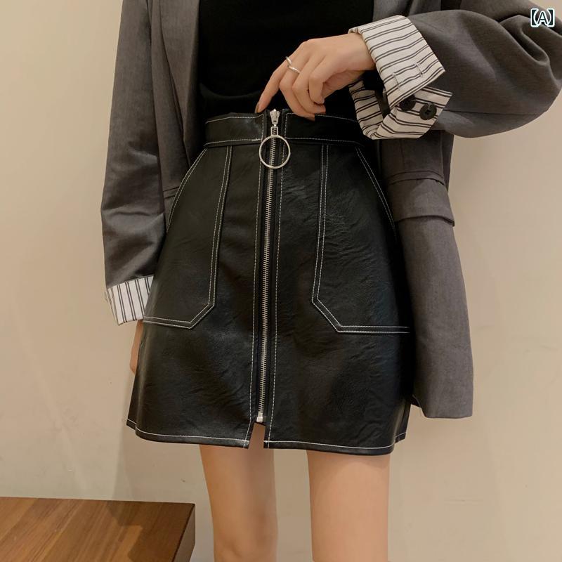 Women's clothing, girls' bottoms, skirts, mini skirts, short length, cute, stylish, Instagrammable, autumn, Korean casual.