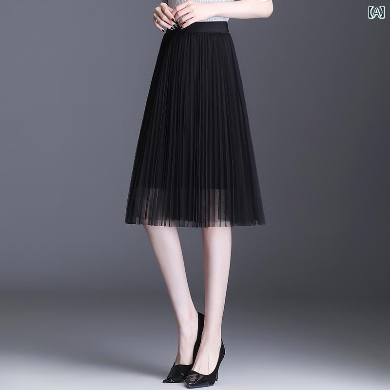 レディース スカート プリーツスカート Aラインスカート 春秋 カジュアル シンプル デイリー ビジネス 学校行事 ショッピング 快適コーデ(4)