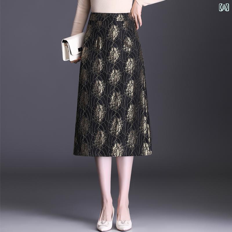 スカート ストレートスカート 春秋 大きめサイズ カジュアル シンプル ビジネス 学校行事 ショッピング レディース