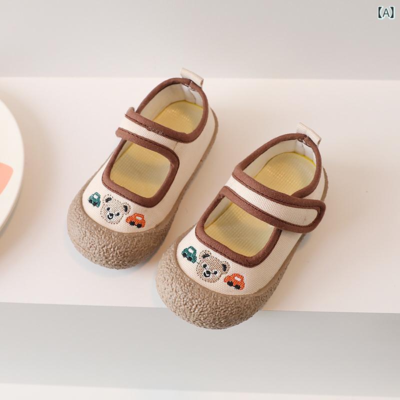 Other - キッズ ジュニア シューズ キャンバス 刺繍 靴 幼児 幼稚園 上履き かわいい 柔らかい ソフト メンズ レディース兼 子供