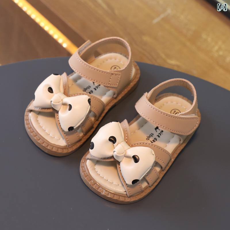 ベビー サンダル 女の子 夏 赤ちゃん ソフト ソール 幼児 靴 オープントゥ 通気性 ビーチ シューズ 滑..